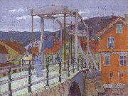 Harold  Gilman Canal Bridge Spain oil painting artist